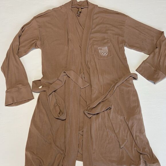 Skims Robe Large Ochre Pink Brown Belted Team USA Olympic Lounge Soft - Picture 1 of 10